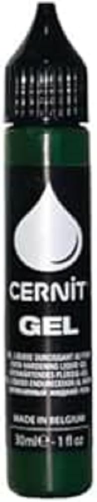 CERNIT CE1500030600C - One Bottle of Liquid Polymer Clay - Cernit Gel 30 ml - Baking Modelling Clay - Colour Green - Manufactured in Belgium - DIY - Art