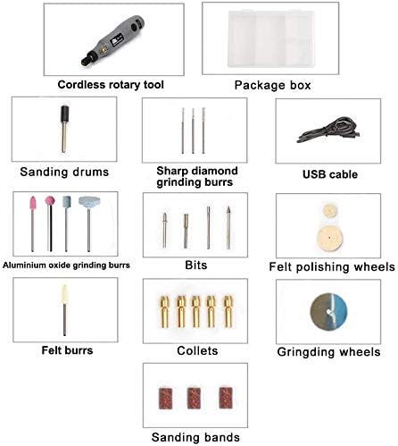CHOKMAX Cordless Rotary Tool, 3.7V Li-ion MRT22DC Mini Rotary Multi-Tool Kit with Variable Speed, 40pcs Accessories Kit Electric Rotary DIY Grinder for Polishing, Cleaning and Engraving