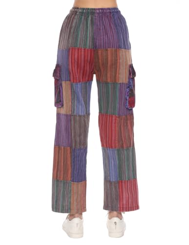 THE COLLECTION ROYAL Unisex Hippie Patchwork Bohemian Casual Rave Festival Harem Drawstring Boho Trouser Pants4