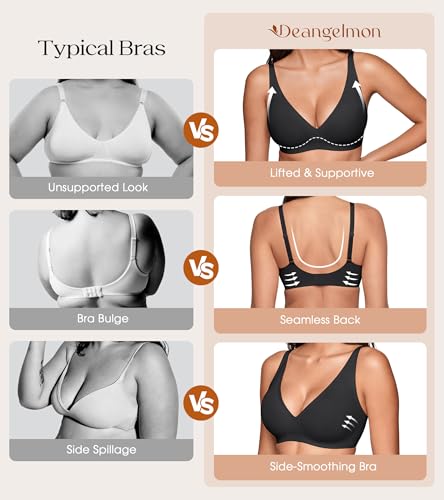 Save on Women's Wireless Jelly Plunge Bra - Deep V Seamless Bralette - Image 5