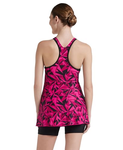 Image of Speedo Women's Printed Racerback Swimdress with Boyleg Swimming Costume