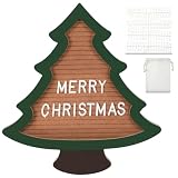 Humyoun Changeable Felt Letter Board with Letters Christmas Tree Designs Photo Props Xmas Supplies Holiday Mugshot Sign Baby Announcement, Message Board Decor Farmhouse Milestones Kids