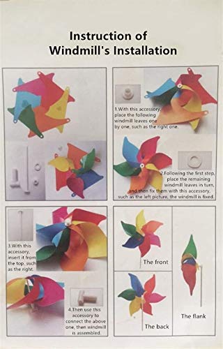(4 Stück) bunte Windmühle Windmühlen Windspiel Windrade als Geschenk für Kinder zum Spielen oder als zarte Dekoration für Kindergärten, Gärten, Kinderzimmer, Partys oder Schaufenster