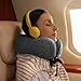napfun Neck Pillow for Traveling, Upgraded Travel Neck Pillow for Airplane 100% Pure Memory Foam Travel Pillow for Flight Headrest Sleep, Portable Plane Accessories, Full Grey
