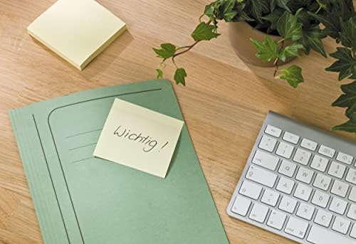 Post-it Recycled Z-Notes, Canary Yellow, 76 mm x 76 mm, 100 Sheets/Pad, 6 Pads/Pack