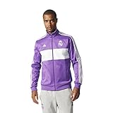 adidas Men's Soccer Real Madrid 3 Stripe Track Top, Ray Purple /Crystal White, X-Large