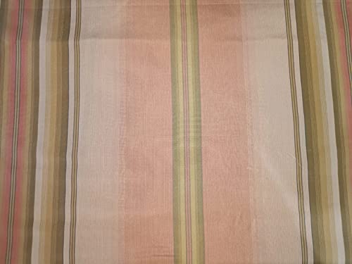 Taffetas 100 % soie rayée rose et vert en laize de 142,2 cm - 2