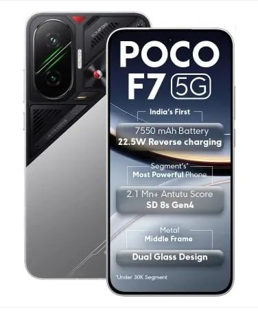 Xiaomi POCO F7 シルバー POCO F7 5G (Cyber Silver Edition, 256 GB) (12 GB RAM) | Snapdragon