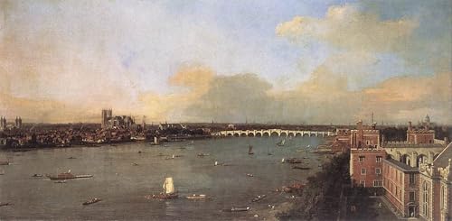 Pintura en lienzo de el río Támesis por Antonio Canal, un viaje al Londres histórico