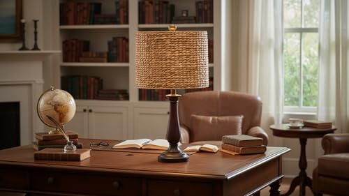 Aspen Creative 31630 Transitional Hardback Drum (Cylinder) Shape Spider Construction Lamp Shade in Water Hyacinth Pattern, 16" Wide (16" x 16" x 11") by Aspen Creative - Used condition - Image 7