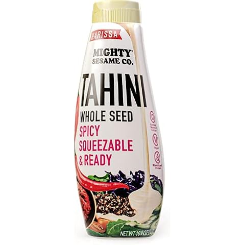 Mighty Sesame Co. Harissa Tahini, Spicy Chili Squeezable & Ready Sesame Paste, 10.9oz | Whole Seed, Gluten Free, Vegan, Non GMO, Keto Friendly, Kosher Cover