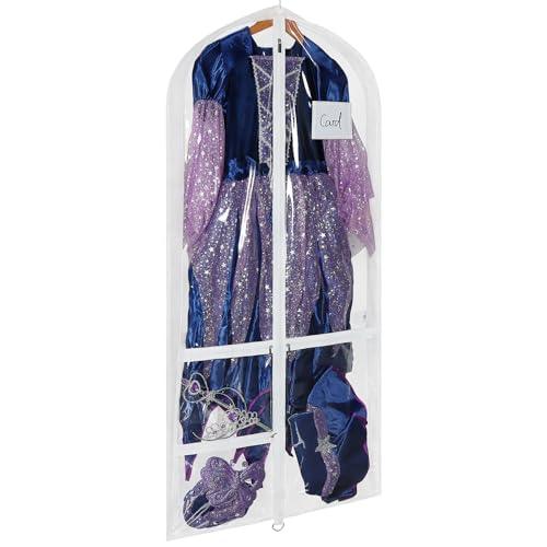 Univivi 50 Inch Dance Costume Garment Bags for Dancers, Clear