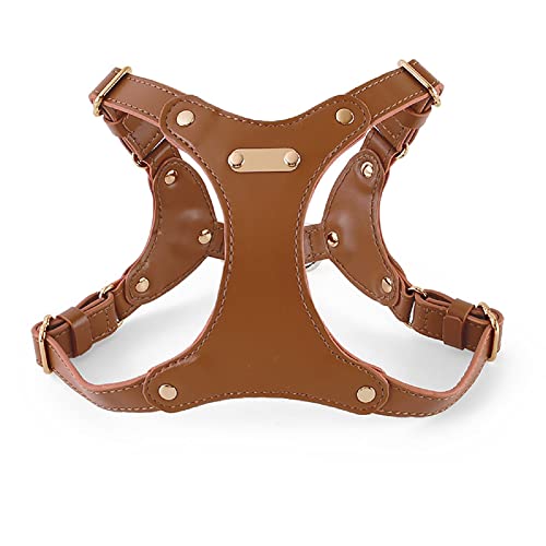 Slmhealthsh Small Dog Harness And Leash Set, Small Dog Harness,No Pull Adjustable Durable Dog Harness,Non-Stick Dog Hair Waterproof Leather Dog Harness (Brown Set, Large) #TOP1