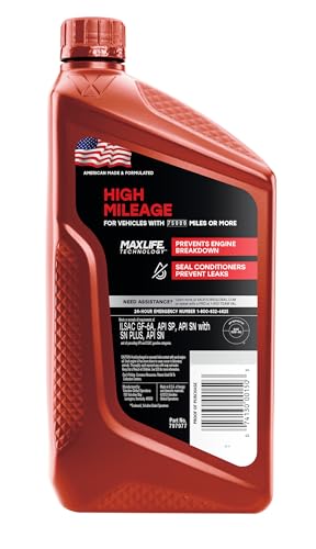 Image of Valvoline High Mileage with MaxLife Technology 10W-40 Synthetic Blend Motor Oil 1 Quart