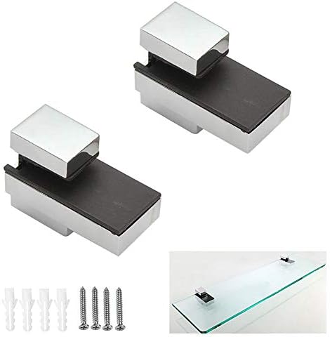 KAILEYOUXIANGONGSI Adjustable Wood/Glass Shelf Bracket Solid Metal Wall Mount 2 Pcs or One Pair,Polished Chrome