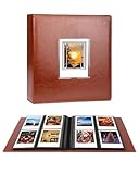 256 Pockets Large Photo Album for Polaroid i-Type/600/SX-70 Instant Photos, 3.5x4.25 Picture Book Fits Fujifilm Instax Wide 400/300 Film, Brown
