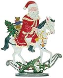  Zinnfigur Weihnachtsmann auf weißem Pferd (zum Stellen)