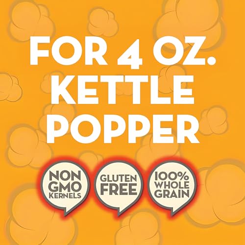 JOLLY TIME All in One Popcorn Kit, Portion Packets with Kernels, Oil and Salt for Movie Theater or Air Popper Machines (24 pack, 4oz Kettle)