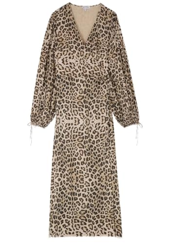 Robe midi portefeuille Fifi Lily and Lionel imprimé safari marron