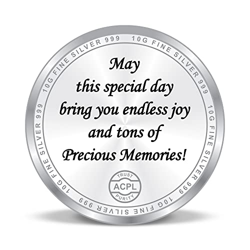 Image of Precious Moments Happy Birthday Silver Coin 10 Grams | 20 Gram | 50 Gram BIS Hallmarked 999 Purity with Gift Box by ACPL