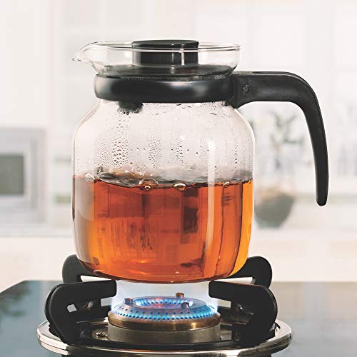 Image of Borosil Carafe Flame Proof Glass Kettle with Stainer, 1L + Borosil Carafe Flame Proof Glass Kettle with Stainer, 1.5L