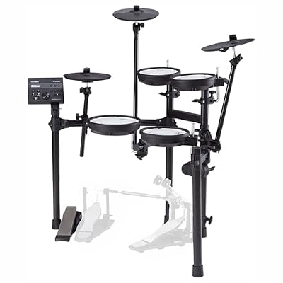 Roland V-Drums TD-07DMK Electronic Drum Set Bundle with Drum Throne, Drumstick Bag, 3.5mm Audio Cable, 3 Pairs of Drumsticks, and Austin Bazaar Polishing Cloth