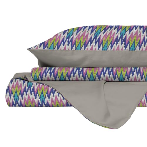 Housse de couette italienne zig zag en microfibre premium lit simple - 5