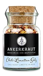 Ankerkraut Chili-Limetten-Salz, 70g im Korkenglas, Speise-Salz Mischung für Steak Fisch Salat Asia Gerichte, Allrounder mit Geschmack und Qualität
