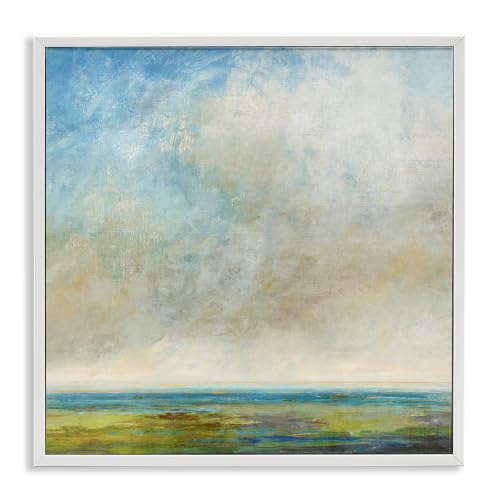 Abstract Cloudy Water View, 12 x 12 Inch Framed Giclée Print
