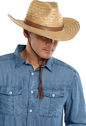 Coolibar Upf 50+ Men's Liam Cowboy Hat - Sun Protective (Xx-Large- Natural) #TOP3