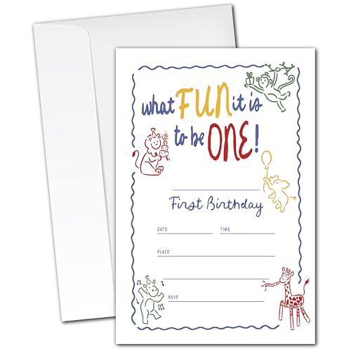 ZYQFN 1st Birthday Party Invitations (097)