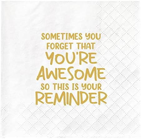 Joyiou Thank You Gifts Napkins, Inspirational Gifts for Women, Men, Coworker, Birthday Party Gift Supplies for Women, Best Friend, Daughter, Mom, Sometimes You Forget You are Awesome, 4.5x4.5In, 50Pcs