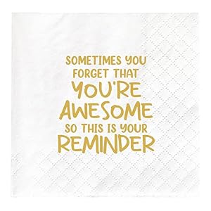 Joyiou Thank You Gifts Napkins Inspirational Gifts for Women Men Coworker Birthday Party Gift Supplies for Women Best Friend Daughter Mom Sometimes You Forget You are Awesome 45x45In 50Pcs