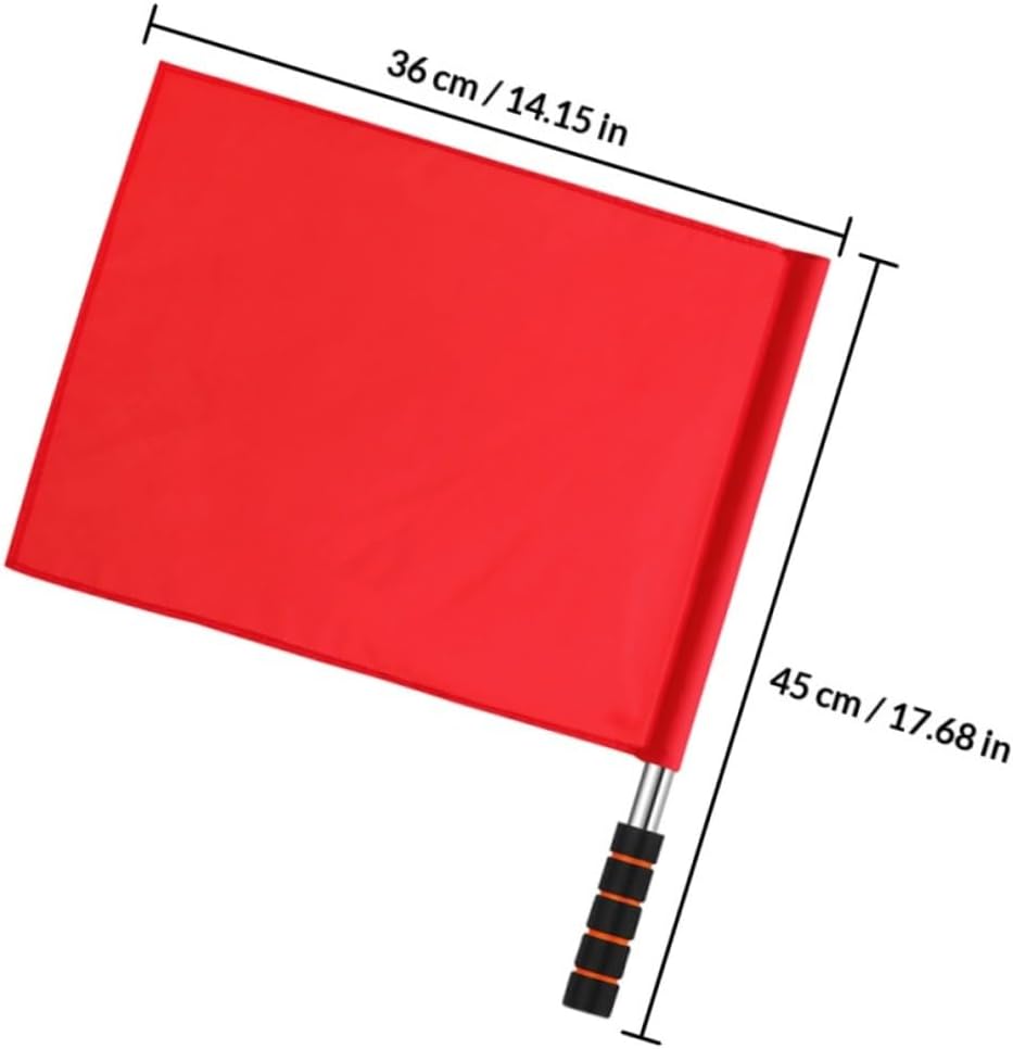 8pcs Sports Referee Hand Signal Flags with Stainless Steel Handles, Red Single-sided Railway Warning and Event Starting Flags for Soccer, Track, and Field Sports Training