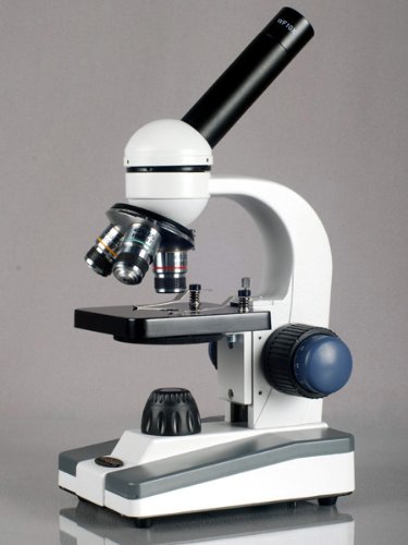 AmScope M150C-E Digital Compound Monocular Microscope, WF10x and WF25x Eyepieces, 40x-1000x Magnification, LED Illumination, Brightfield, Single-Lens Condenser, Coaxial Coarse and Fine Focus, Plain Stage, 110V, Includes 0.3MP Camera and Software - Thumbnail 3