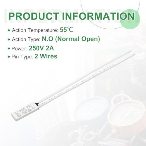 Interruptor térmico KSD9700 55C normalmente abierto protector para motor plástico 3
