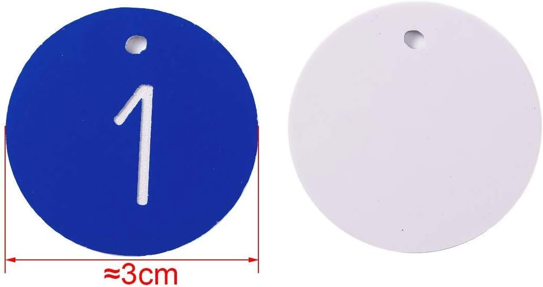 Sourcemall Plastic ID Number Tags Key Tags with Key Rings (101-200, Blue) - Image 3