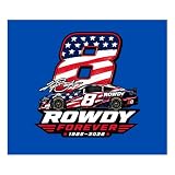 Kyle Busch Rowdy Forever Sticker, 5 Inch Vinyl Racing Decal, Number 8 Patriotic Race Car Sticker for Cars, Laptops, Tumblers, Coolers and Bumpers