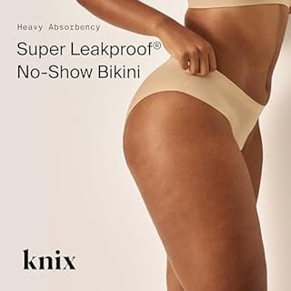 KNIX Super Leakproof Bikini, Leakproof Underwear, Period Underwear for Women, Machine Washable, Reusable, Warm Sand, Medium (1 Pack)