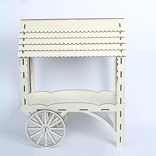 Efavormart 25" Mini Natural Wooden Tabletop Dessert Display Sweet Stall, Candy Cart Cupcake Stand #TOP6