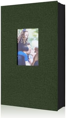 Benjia Small Photo Album 6x4 2 Packs, Each Pack holds 100 Pockets, Slip in Mini Linen Top Loading Photo Albums Holds Portrait Only 10x15cm Picture Beige