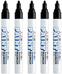Uni-Paint Oil Based Paint Marker 5 Pens Bundle Set Multi surface Marking Pen PX-20 Medium Point Black Colour Quik Drying Ink Water and Fade Resistant image 2