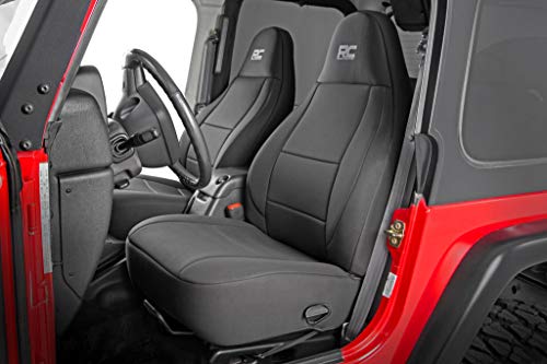 Rough Country Neoprene Seat Covers for Jeep Wrangler TJ (1997-2002) - Waterproof & UV Resistant, Foam Padded, Front & Rear Seat Cover Set by Rough Country - Image 2