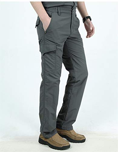 XIOSOIAHOU Hombre Quick Dry pantalones casuales pantalones de carga masculinos pantalones impermeables ligeros verano de los hombres del ejército del estilo militar Pantalones for hombres Pantalones