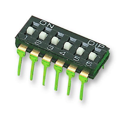Image of DIP Switch, 6WAY, SPST, Raised, L/P | SIP/DIP SWITCHES, 1 X Qty - MCNDI-06S