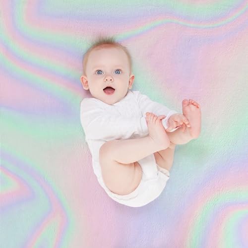 Anceky Pastel Holographic Foil Throw Blanket for Couch Sofa Lightweight Fleece Plush Blankets Bed Home Living Room 30"x40" - Image 6