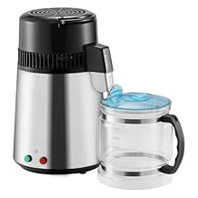 Water Distiller, 4L 1.05 Gallon Pure Water Purifier Filter for Home Countertop, 750W Distilled Water Maker, Stainless Steel Interior Distiller Water Making Machine to Make Clean Water, Silvery