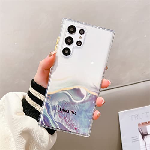 Coque Samsung S22 Ultra marbre dégradé pailleté antichoc transparent A52