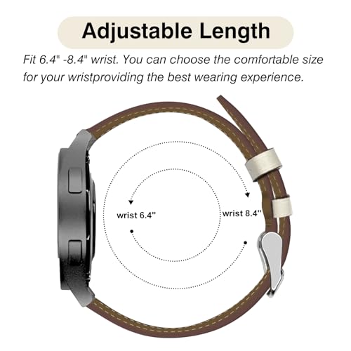22mm Premium Italy Leather Watch Bands Compatible with Samsung Watch 3 45mm, Galaxy 46mm, Gear S3 Frontier, Quick Release Wear-resistant Leather Watch Straps Replacement Band for Women Men