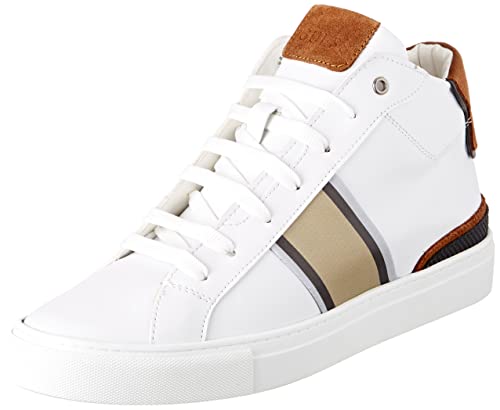 Guess TODI Mid, Sneaker Hombre, Blanco Y Beige, 41 EU